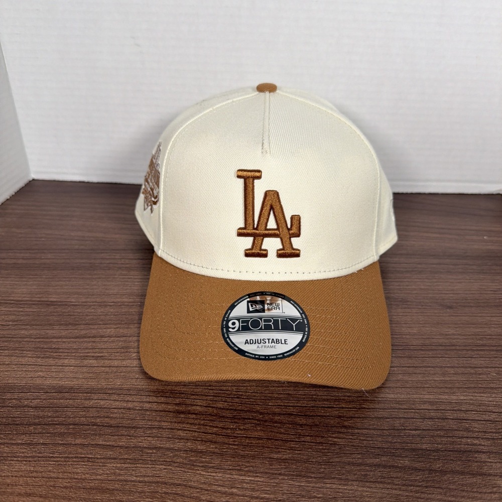 LA Dodgers New Era 9FORTY Dodger Stadium Tan Brown Adjustable Hat Cap